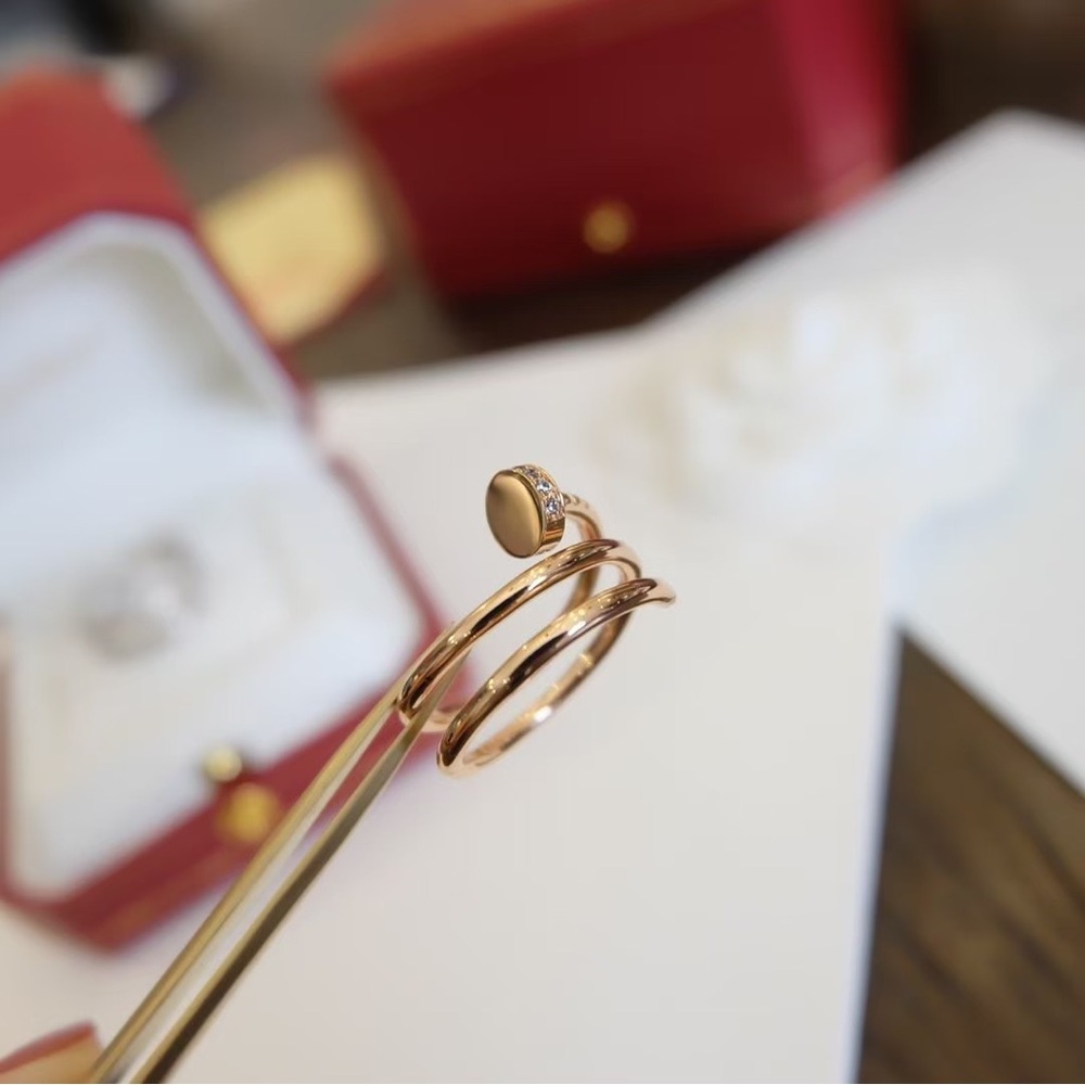 Rose Gold Spiral Wrap Ring with Pavé Accent
